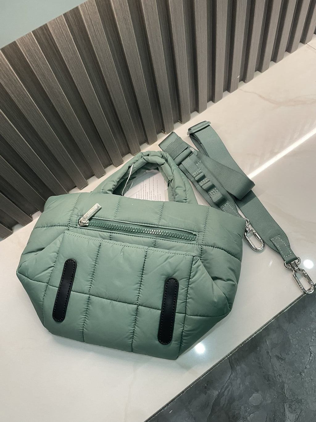 Quilted Grid Tote Bag