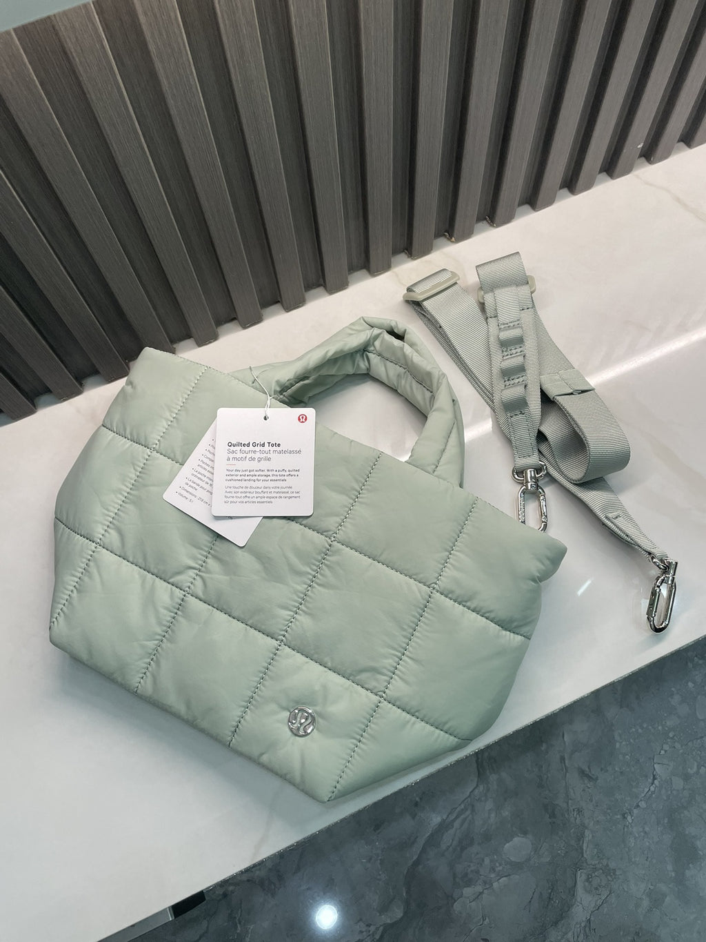 Quilted Grid Tote Bag