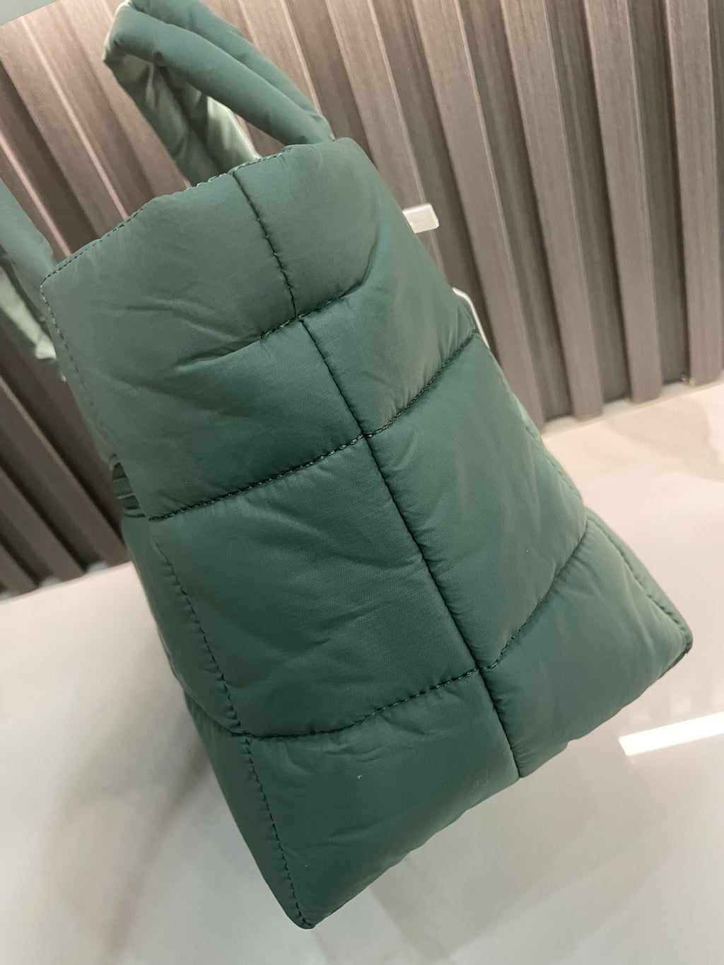 Quilted Grid Tote Bag