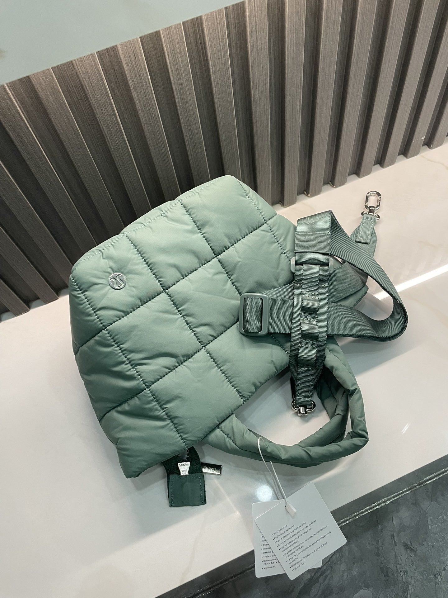 Quilted Grid Tote Bag