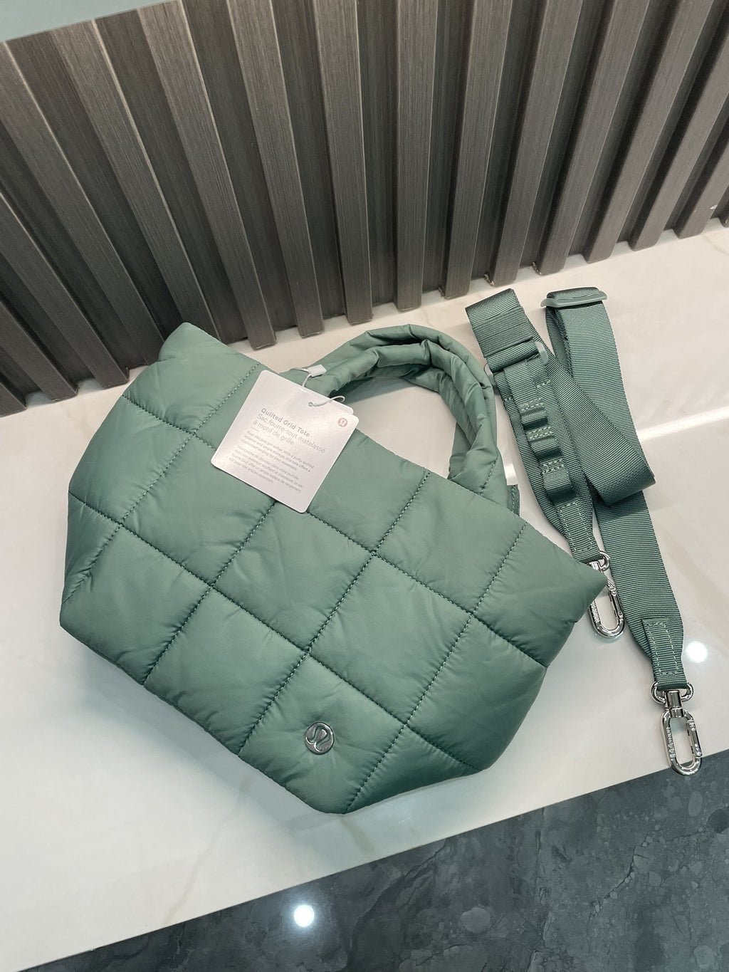 Quilted Grid Tote Bag