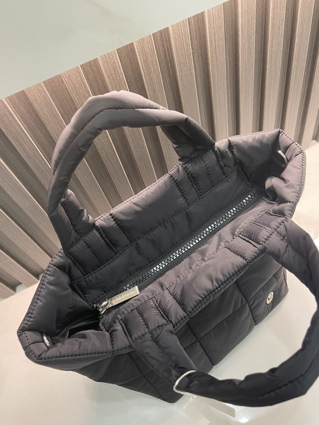 Quilted Grid Tote Bag