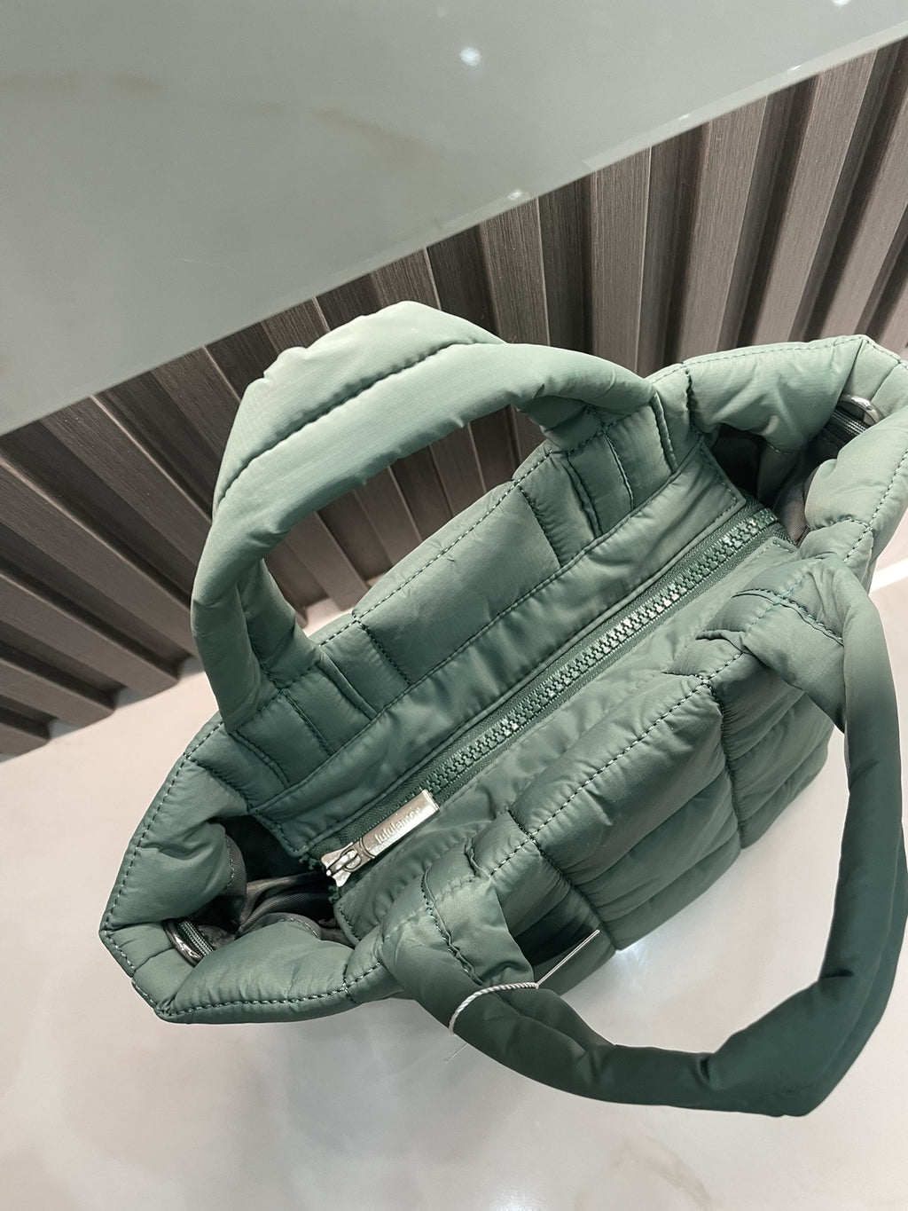 Quilted Grid Tote Bag