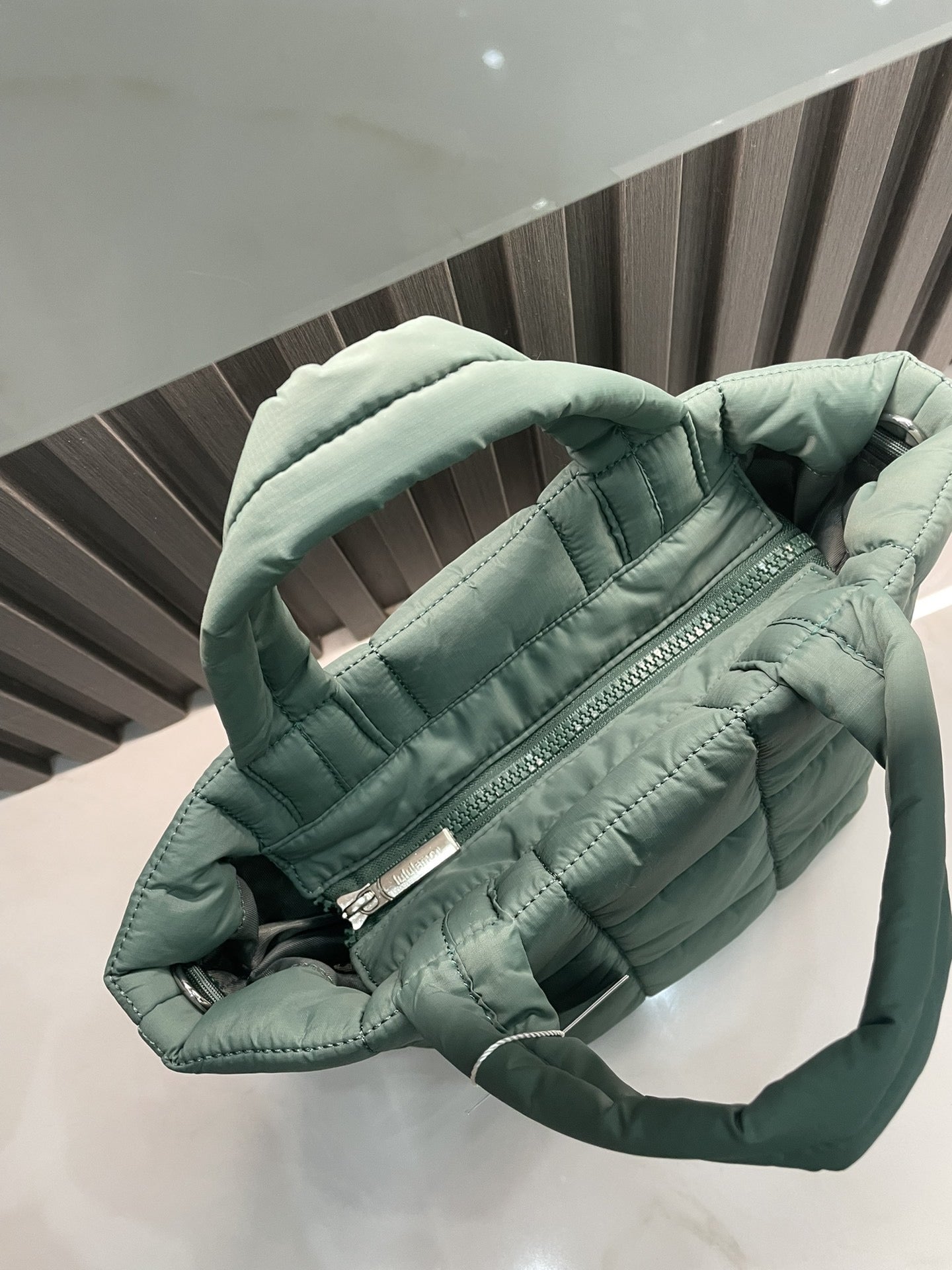 Quilted Grid Tote Bag