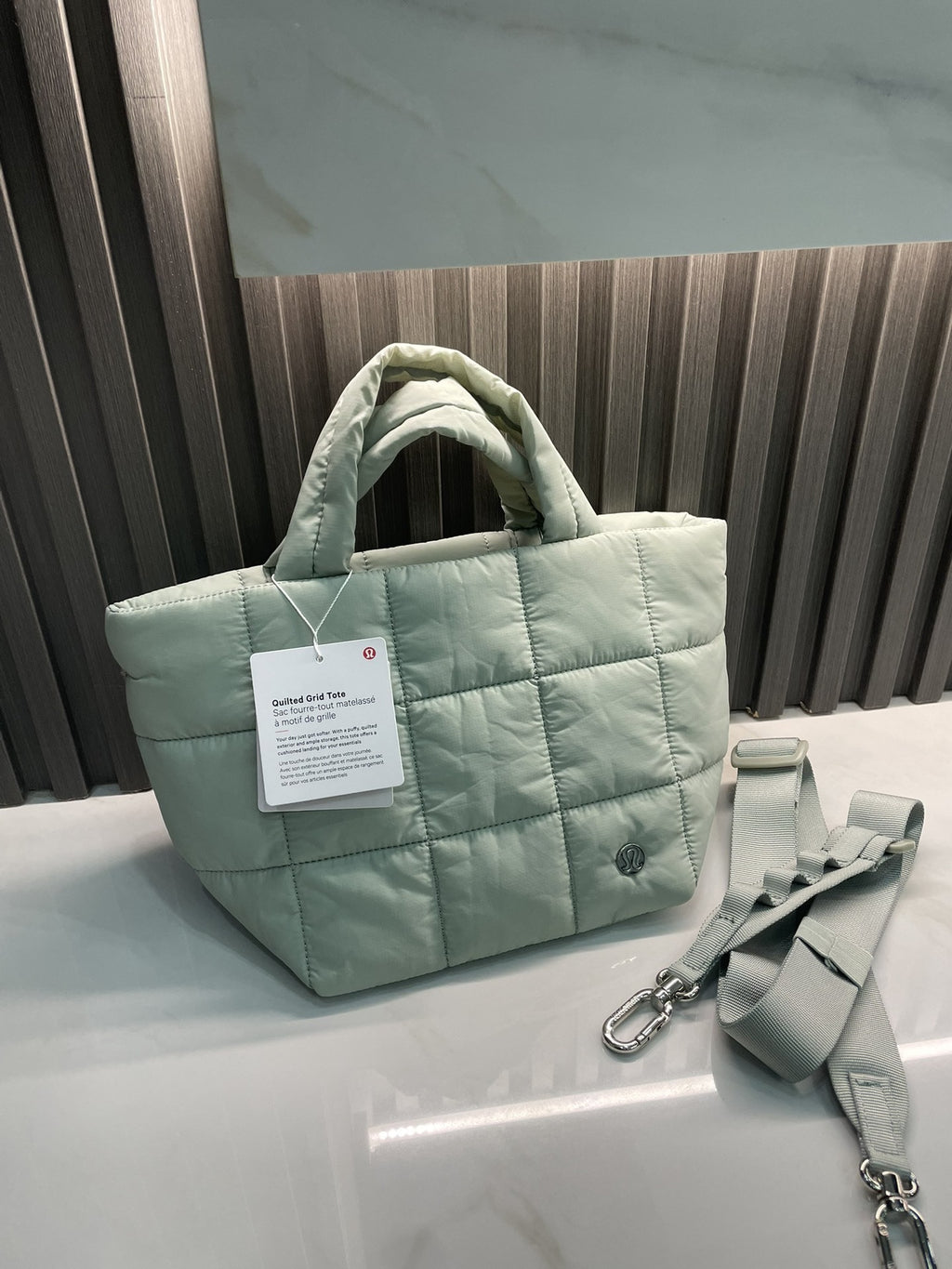 Quilted Grid Tote Bag