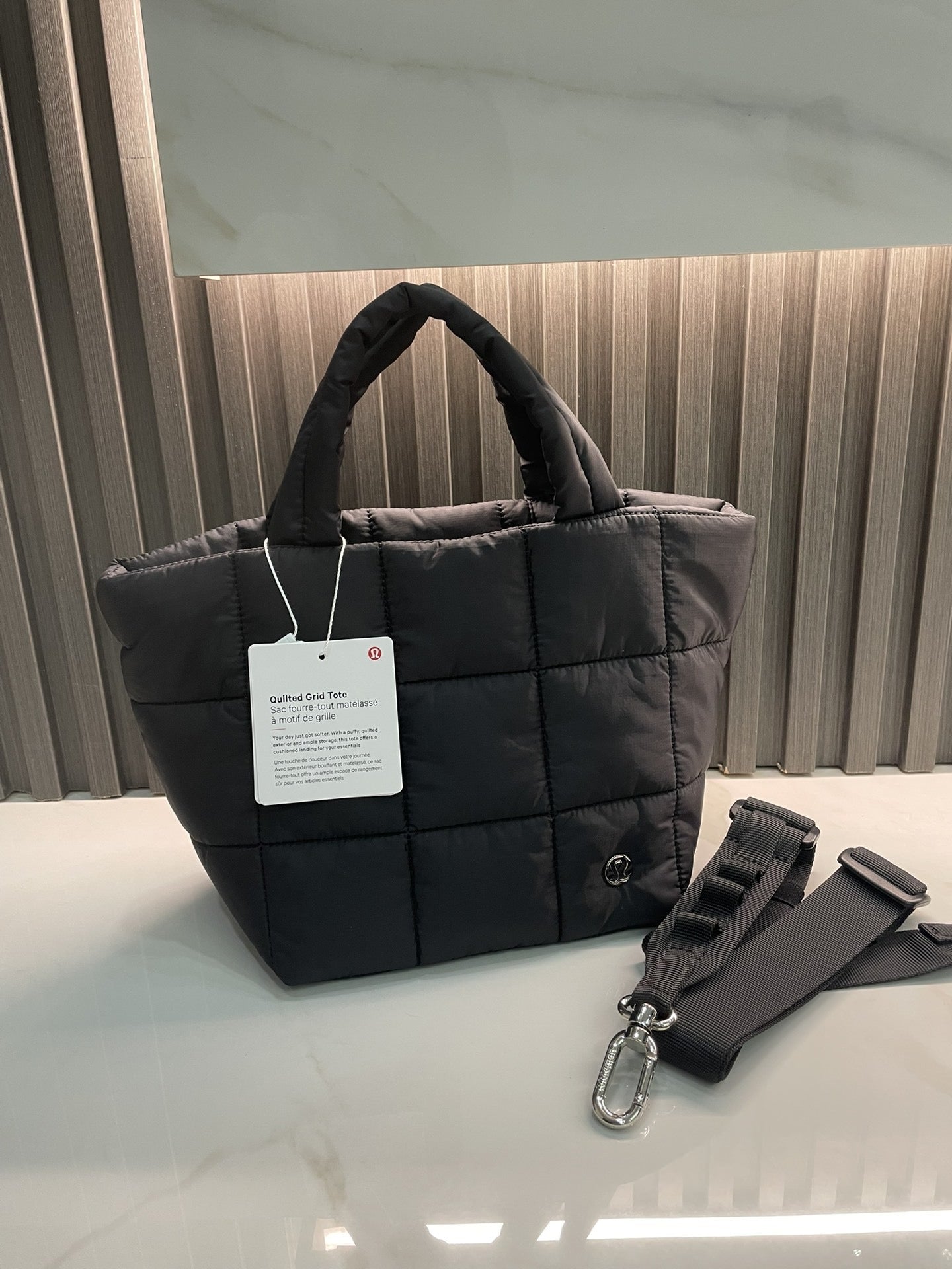 Quilted Grid Tote Bag