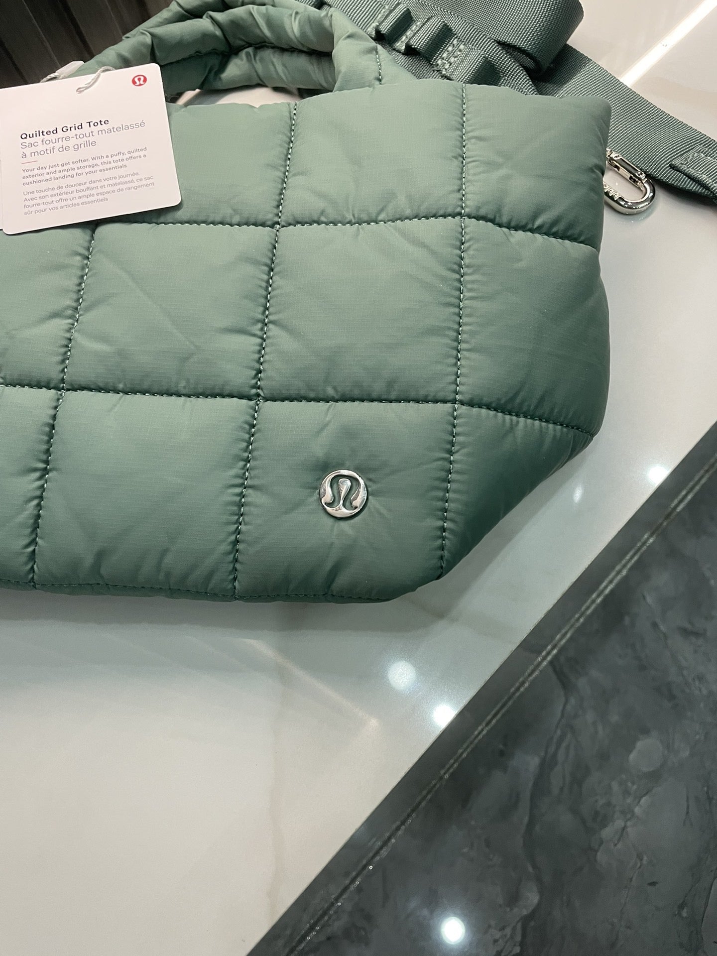 Quilted Grid Tote Bag