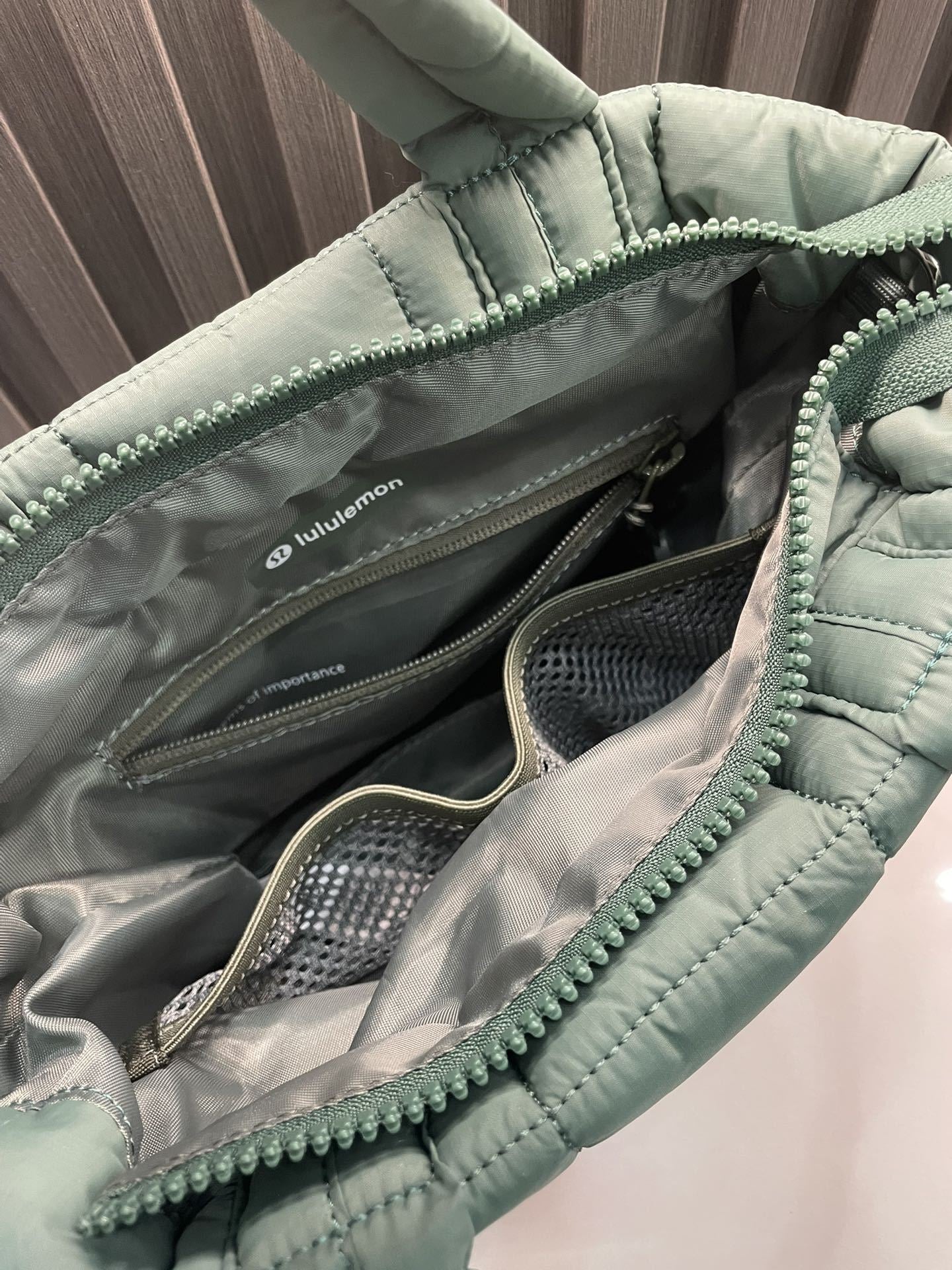 Quilted Grid Tote Bag