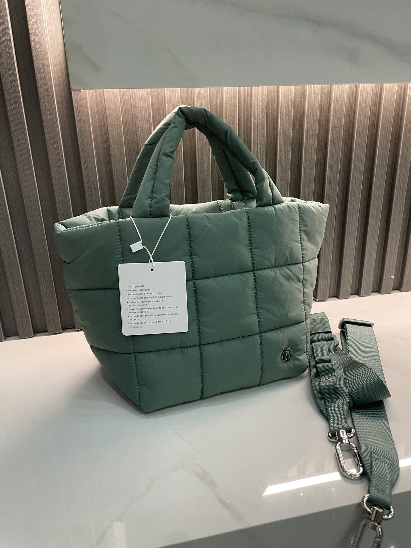 Quilted Grid Tote Bag