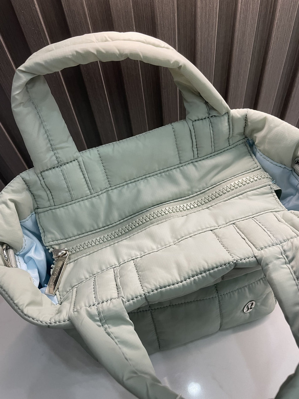 Quilted Grid Tote Bag