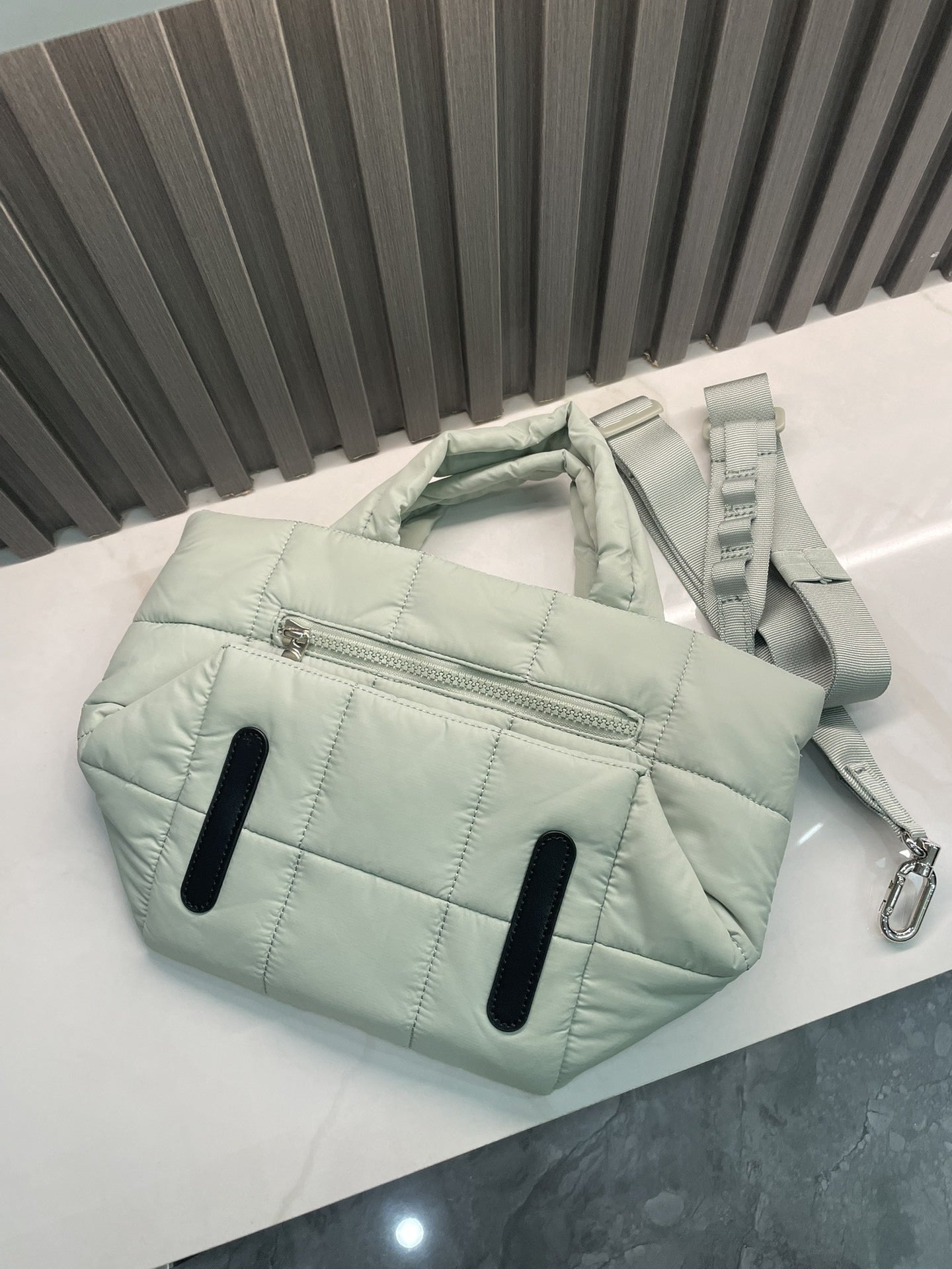 Quilted Grid Tote Bag